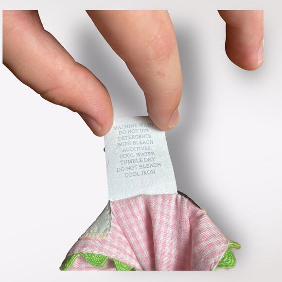 Amanda Remembered Pink Gingham Smocked‎ Hula Frogs Wrap Dress Size 6 - Picture 4 of 6